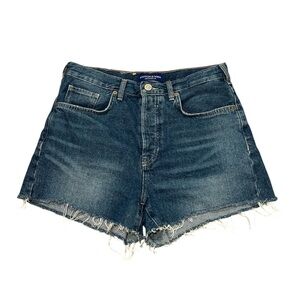 Scotch & Soda The Ray Dark Blue Distressed Denim Cutoff Shorts